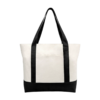 Heavy Duty Cotton Canvas Boat Tote Bag with Front Pocket and Zipper Top