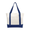 Heavy Duty Cotton Canvas Boat Tote Bag with Front Pocket and Zipper Top