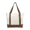 Heavy Duty Cotton Canvas Boat Tote Bag with Front Pocket and Zipper Top