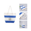 Striped Canvas Tote Bag with 22" Decorative Rope Handles