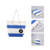 Striped Canvas Tote Bag with 22" Decorative Rope Handles