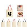 Cotton Canvas Tote Bag with 22" Webbed Handles for Shopping or Traveling