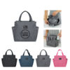 Cation Material Lunch Cooler Bag with Aluminum Foil Insulation and Side Pockets