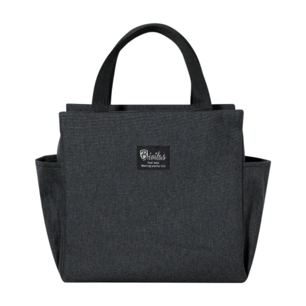 Cation Material Lunch Cooler Bag with Aluminum Foil Insulation and Side Pockets