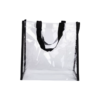 Heavy PVC Clear Stadium Tote Bag with Black Web Trim and 21" Handles