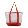 Clear PVC Shopping Tote Bag with 600D Trim, Zipper Top, and Front Pocket