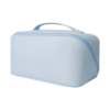 Waterproof PU Leather Cosmetic Bag with Multiple Pockets and Two-Way Zippers