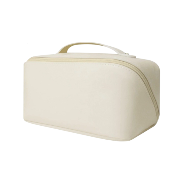 Waterproof PU Leather Cosmetic Bag with Multiple Pockets and Two-Way Zippers