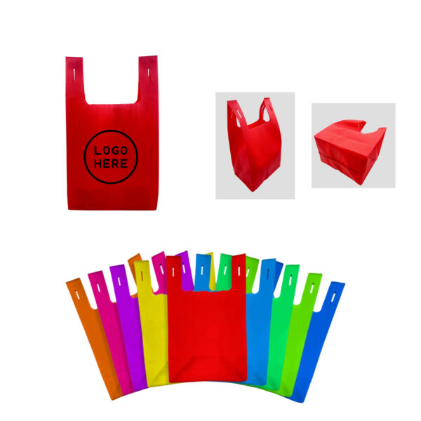 Non-Woven Polypropylene T-Shirt Style Grocery Bag with Open Main Pocket