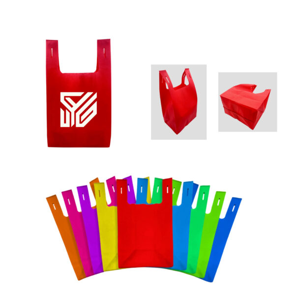 Non-Woven Polypropylene T-Shirt Style Grocery Bag with Open Main Pocket