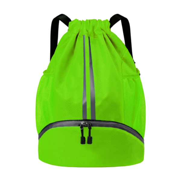 Oxford Fabric Drawstring Backpack with Waterproof Pocket and Shoe Compartment
