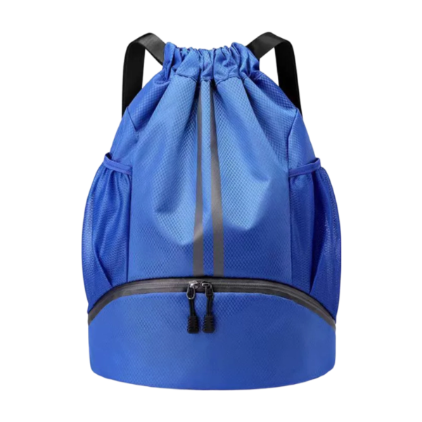 Oxford Fabric Drawstring Backpack with Waterproof Pocket and Shoe Compartment