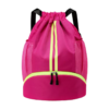 Oxford Fabric Drawstring Backpack with Waterproof Pocket and Shoe Compartment