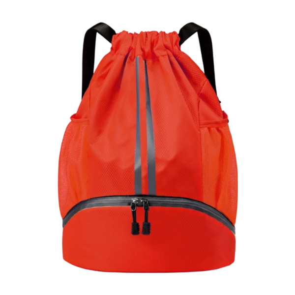 Oxford Fabric Drawstring Backpack with Waterproof Pocket and Shoe Compartment