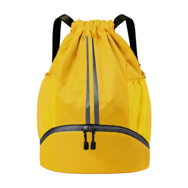 Oxford Fabric Drawstring Backpack with Waterproof Pocket and Shoe Compartment