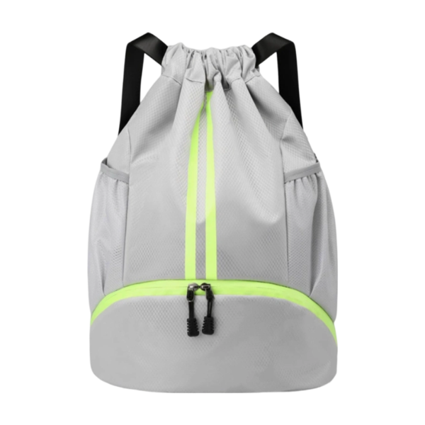 Oxford Fabric Drawstring Backpack with Waterproof Pocket and Shoe Compartment