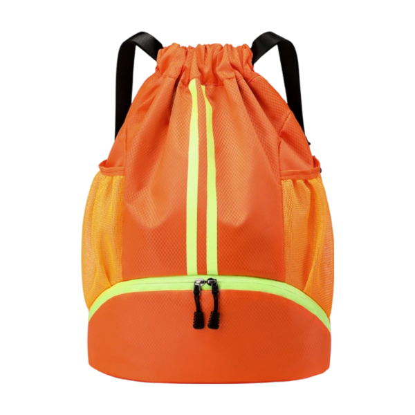 Oxford Fabric Drawstring Backpack with Waterproof Pocket and Shoe Compartment