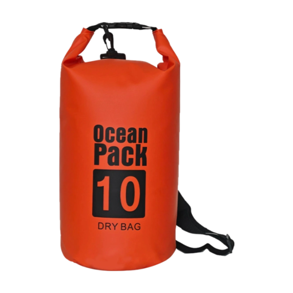 10-Liter Waterproof PVC Roll-Top Bag with Adjustable Cross-Body Strap