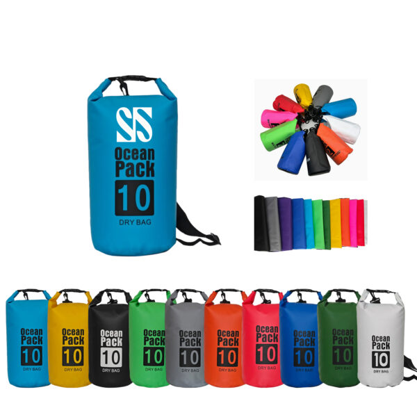 10-Liter Waterproof PVC Roll-Top Bag with Adjustable Cross-Body Strap