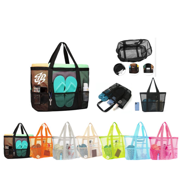 Durable Polyester Mesh Beach Tote Bag