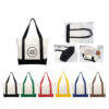 Two-Tone Cotton Canvas Boat Tote Bag
