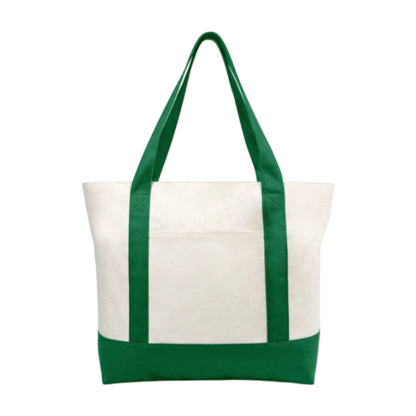 Two-Tone Cotton Canvas Boat Tote Bag