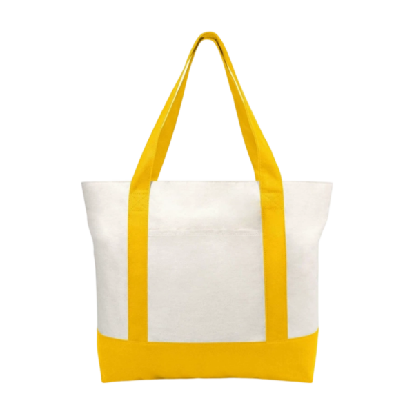 Two-Tone Cotton Canvas Boat Tote Bag