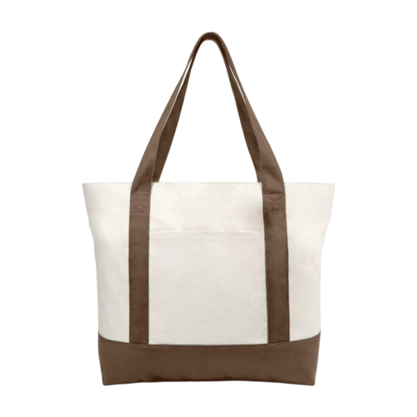 Two-Tone Cotton Canvas Boat Tote Bag
