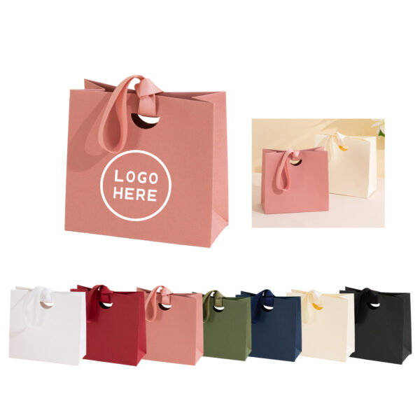 SPL102 Textured Paper Gift Bag with Ribbon Handles