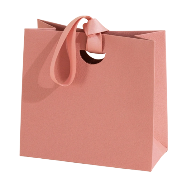 Textured Paper Gift Bag with Ribbon Handles