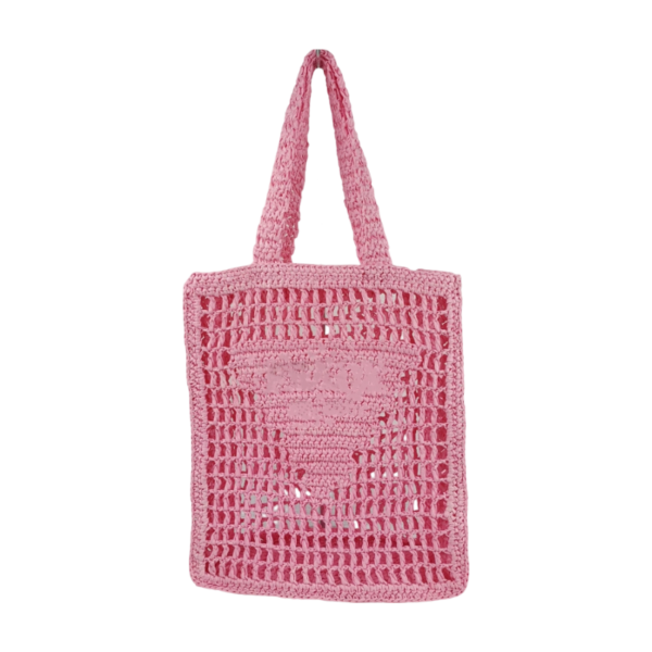 Handwoven Straw and Mesh Crochet Beach Tote