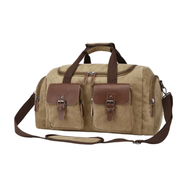 Canvas Shoulder Tote with Waterproof Crossbody Design