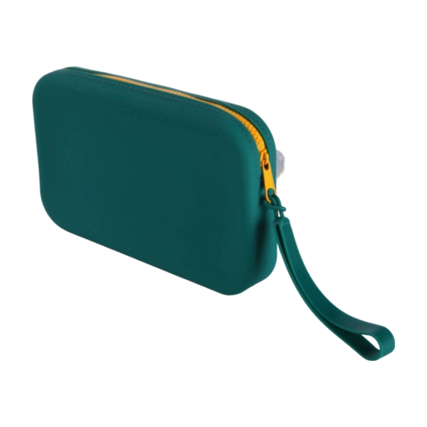 Sleek Candy Color Silicone Zipper Handbag