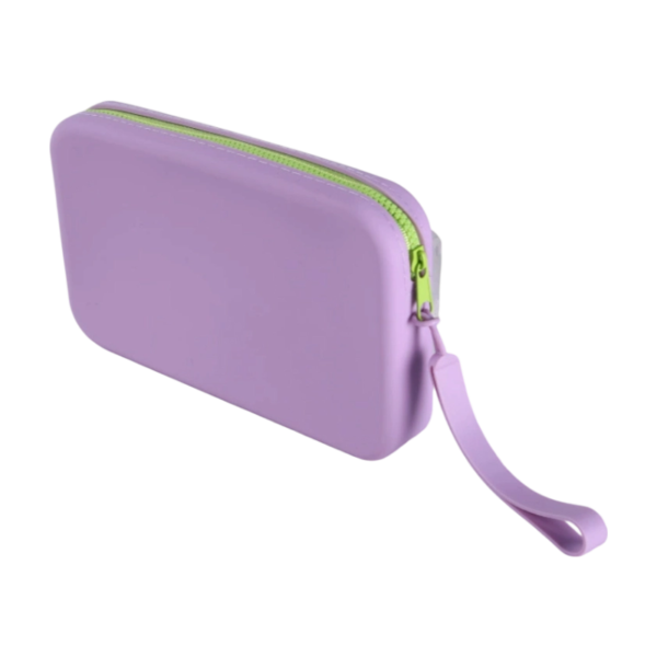 Sleek Candy Color Silicone Zipper Handbag