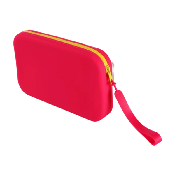 Sleek Candy Color Silicone Zipper Handbag