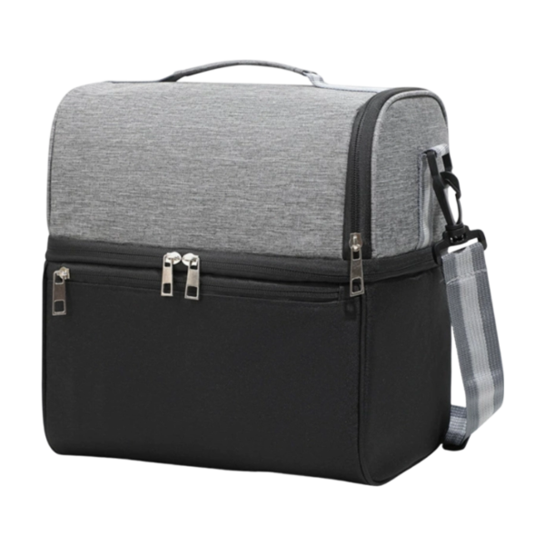 Oxford Double-Layer Insulated Lunch Bag with Multiple Compartments