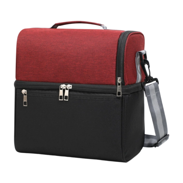 Oxford Double-Layer Insulated Lunch Bag with Multiple Compartments