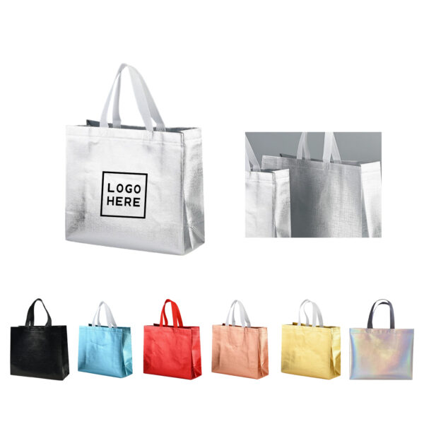SPL122 Eco-Friendly Iridescent Holographic Reusable Grocery Bags