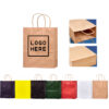 100% Recycled Kraft Paper Shopper Tote Bag with Handles