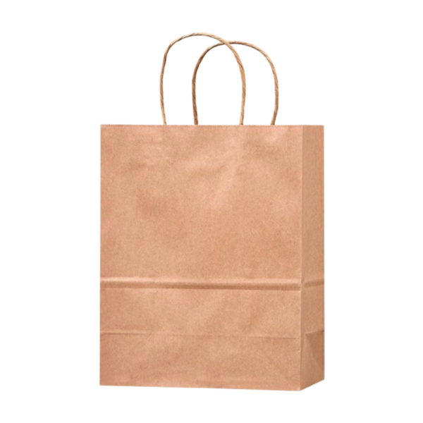 100% Recycled Kraft Paper Shopper Tote Bag with Handles