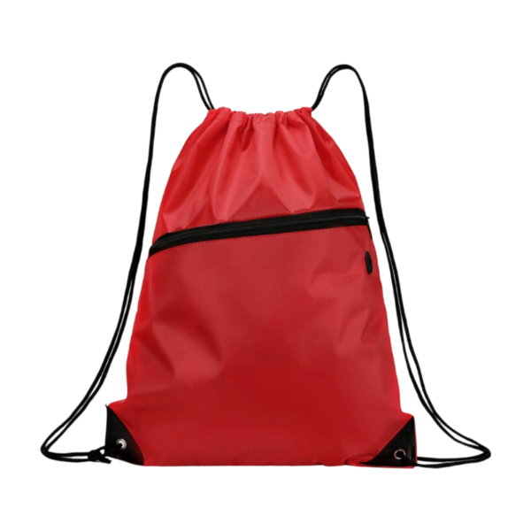 Nylon Sports Canvas Drawstring Backpack with Headphone Hole