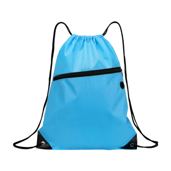 Nylon Sports Canvas Drawstring Backpack with Headphone Hole