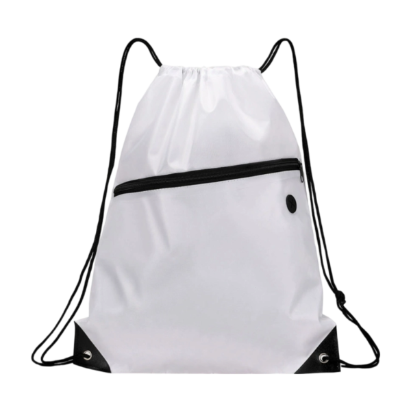Nylon Sports Canvas Drawstring Backpack with Headphone Hole