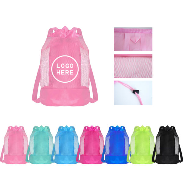 SPL141 High-Capacity Nylon Drawstring Beach Backpack