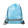 Reflective Polyester Drawstring Backpack with PU Leather