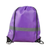 Reflective Polyester Drawstring Backpack with PU Leather