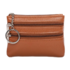 Mini Coin Purse With Three Zipper Pockets