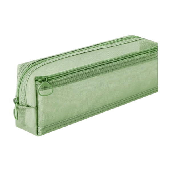 Clear Mesh Pen Bag With Layered Storage