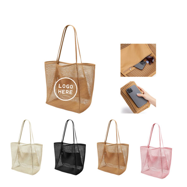 SPL195 Foldable Waterproof And Sand Proof Mesh Beach Tote