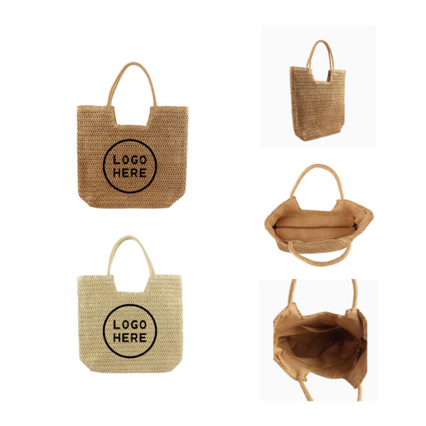SPL220 Straw Beach Bag with Inner Pocket